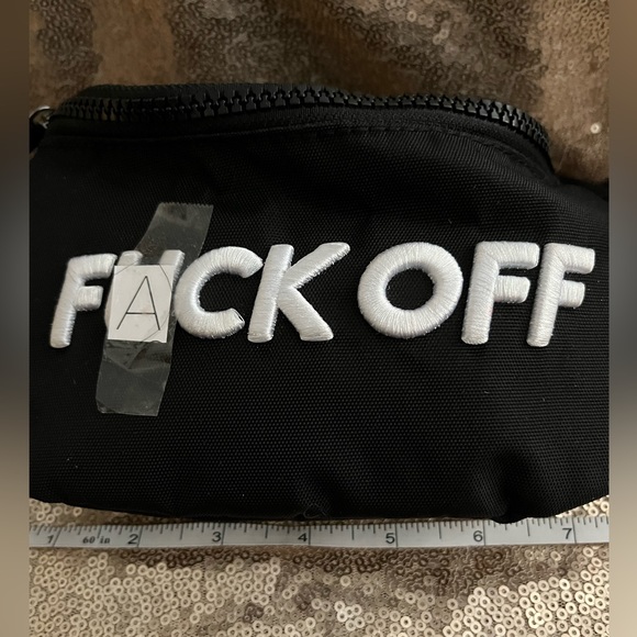 NWOT F*CK OFF Belt Bag Black UNISEX - Picture 2 of 10